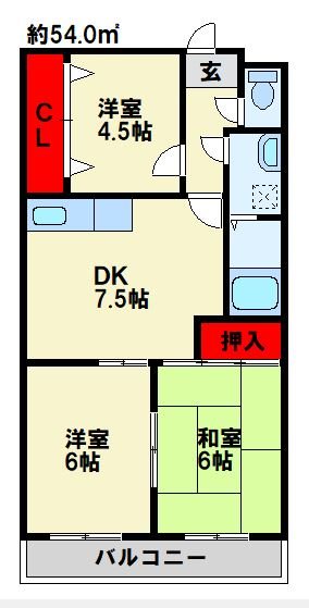 スカイコーポホウシュウエイト小倉南 間取り