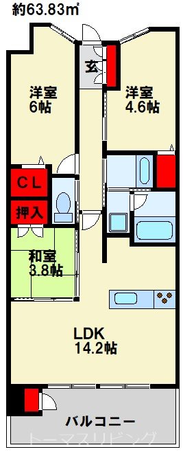 ライブスクエア小倉駅オーシャンテラス 間取り