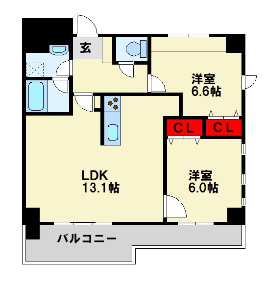 ニューガイアソラーレ 下石田 各部屋の広さが充分に確保されています。