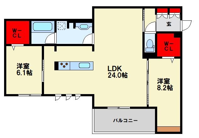 D-ROOM八幡駅前 間取り