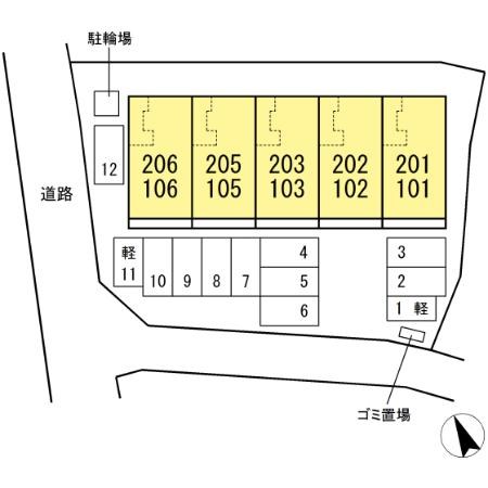 D-ROOM上葛原 駐車場配置図