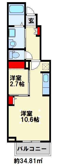 J・サクレ葛原Ⅰ ※間取りは反転です