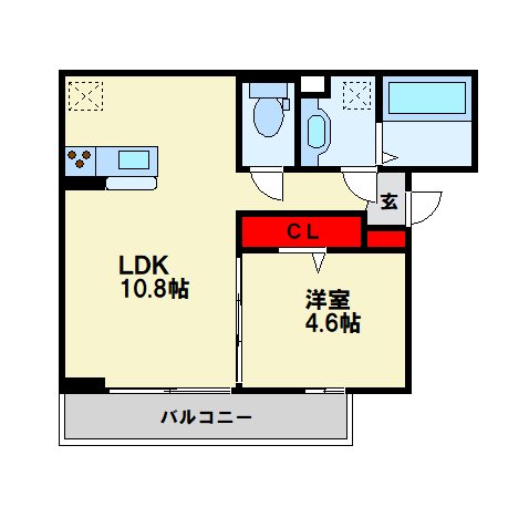 Ｄ-ＲＯＯＭ中原西 間取り