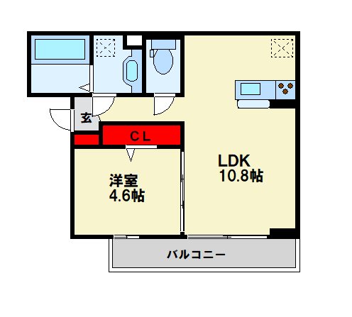 Ｄ-ＲＯＯＭ中原西 間取り