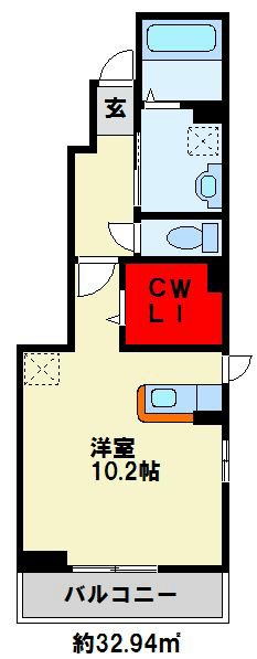 フレッシュリー　B棟 ※間取りは反転画像です。人気のカウンターキッチンです。