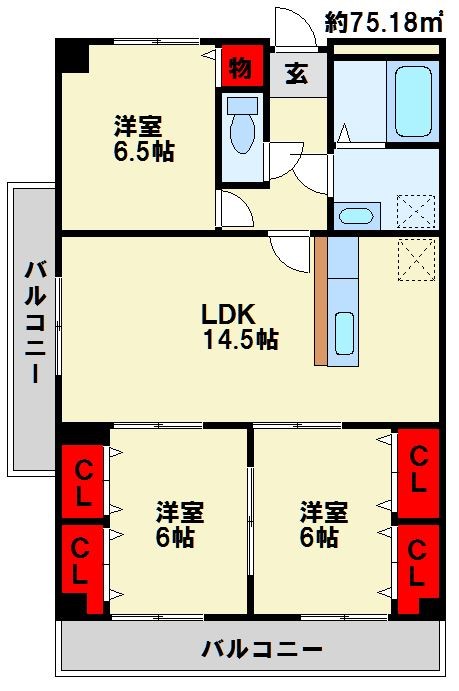 レイ・ブリック若園 間取り