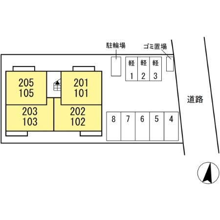 Excellent街角伍番館 駐車場配置図