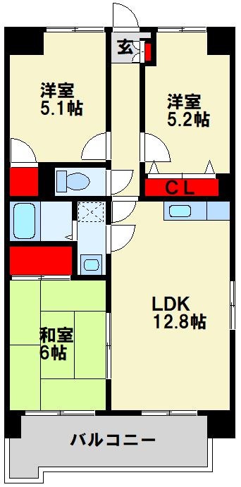 サンローゼ本城東 間取り