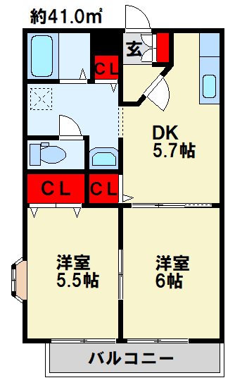 プレジデントタカヤ６　B棟 間取り