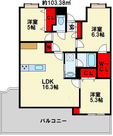 オークランド小倉原町通り 間取り