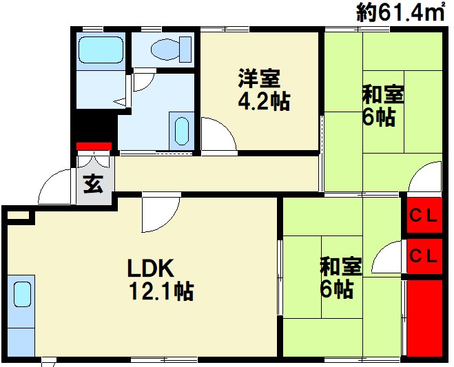 カレッジヒルズ A棟  間取り