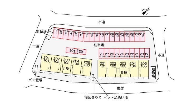 パークサイド小倉東Ⅰ 駐車場配置図