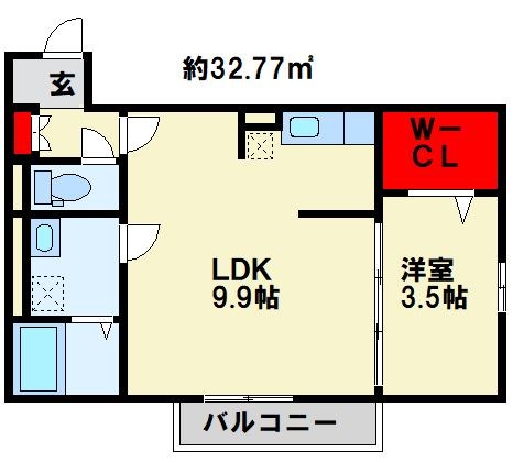 ラ　ジュネス下曽根 収納が大きく荷物が多い方でも安心です。