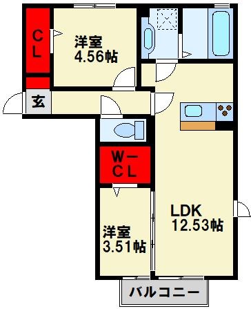 クレール塚の原 C棟 反転タイプになります。