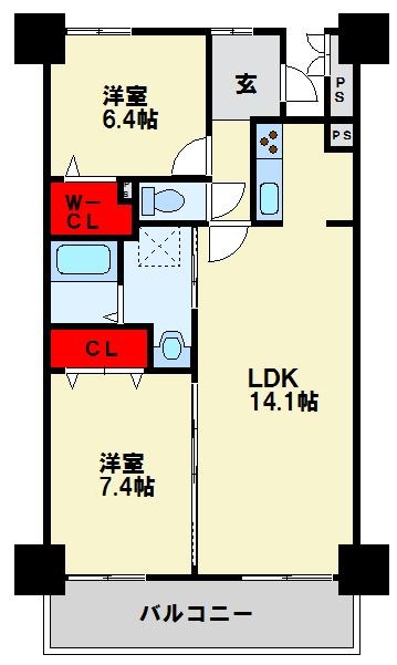 ルワージュ八幡駅前Ⅱ 間取り