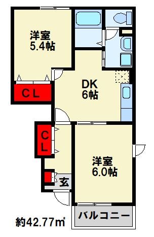 ドゥーアヴニール　Ｂ棟 間取り