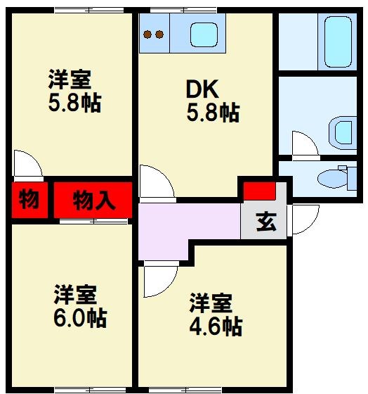 アーバン十字路 A棟 間取り