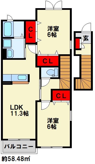 ウッド　クリーク　テラス　C 1LDK