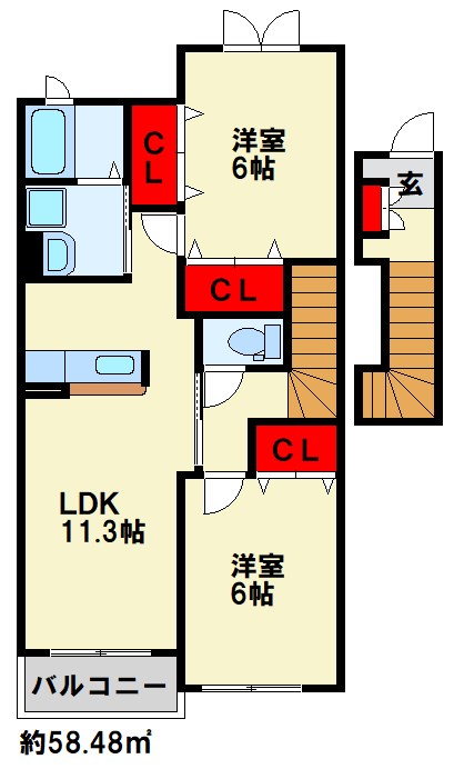 ウッド　クリーク　テラス　C 1LDK
