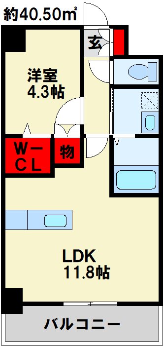 アドヴァンスコート中井 人気のカウンターキッチンとウォークインクローゼットです。