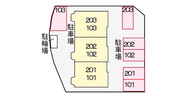 サンルーム和 駐車場配置図