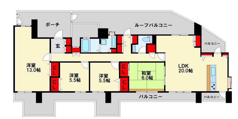 ブロッサムベルジュ沢見Ⅱ 間取り