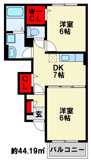 エール湯川　Ｂ棟  間取り