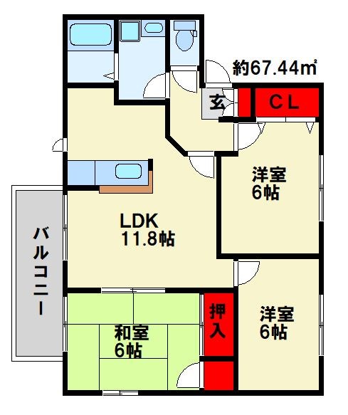 コーポランド津田新町　Ｃ棟 間取り
