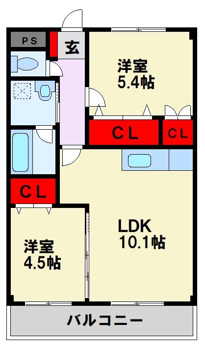 ヴィリアパス 南向きで日当たり良好です。