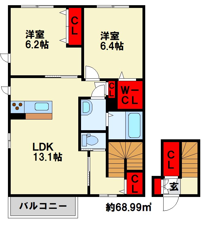 アトリエール ※間取りは反転画像です。