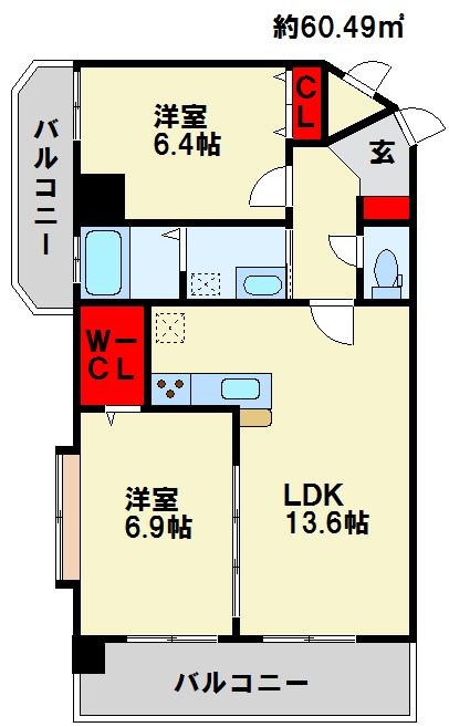 サンシャイン十番館.曽根  角部屋で明るいです！