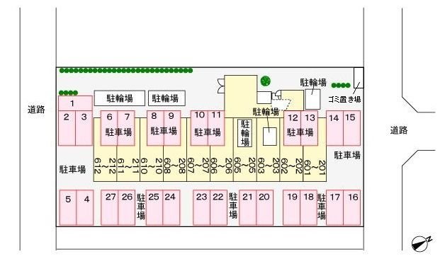 エス・テイト守恒 駐車場配置図