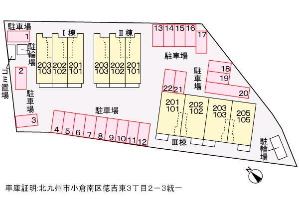 フィーノヴィラⅡ 駐車場配置図