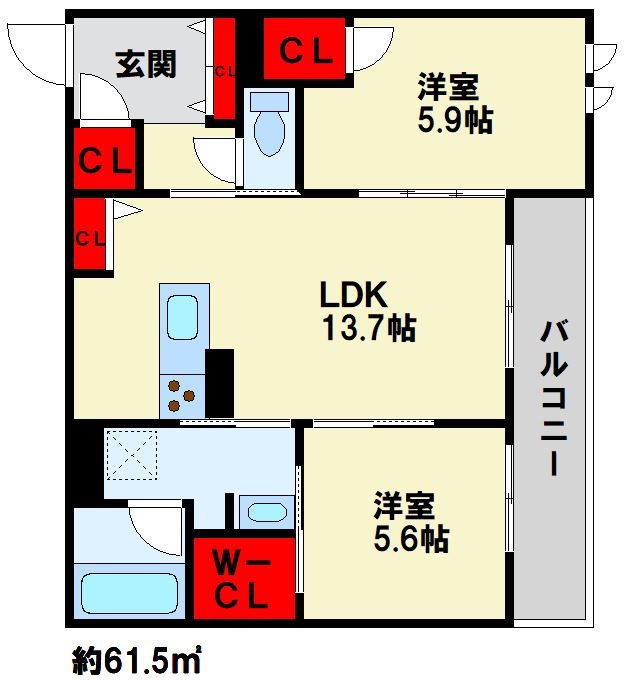シャーメゾン本城東 間取り