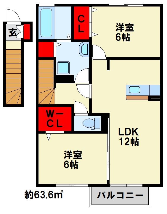 クリザンテーム・レテ ※間取りは反転しております。