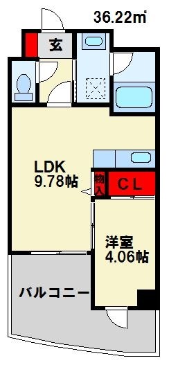 オリオンビル 丁度良いサイズの１ＬＤＫ