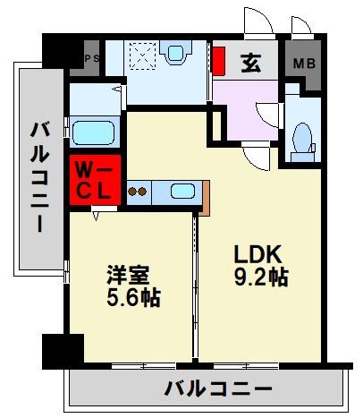 グレンフォレスト到津 角部屋で明るい間取りです。