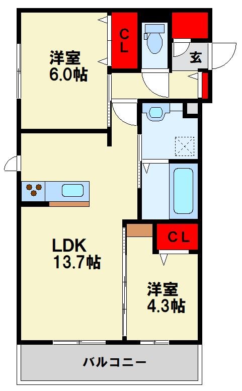 D-ROOM藤田 B棟 間取り