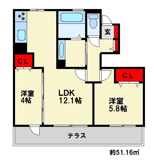 木犀館Ⅱ 間取り　※現状優先