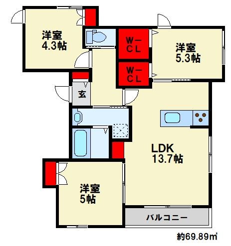 ヘーベルメゾン・アン 間取り図　※現状優先