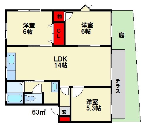 フリーデン8 間取図　※現状優先