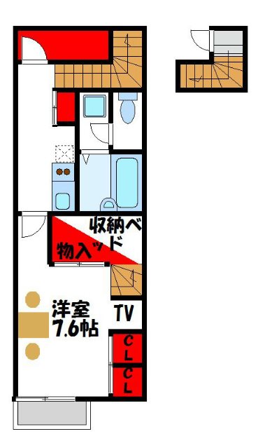 レオパレス花見が丘　KM 間取り
