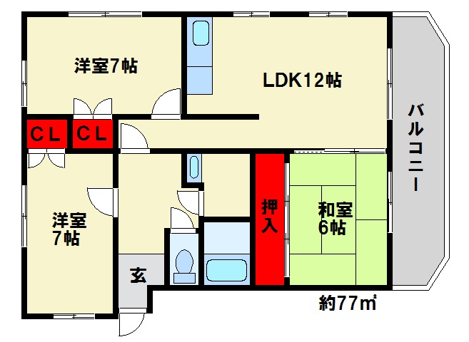 アネト春日原 間取図　※現状優先
