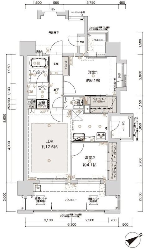 アクタス南福岡グランパーク 間取り
