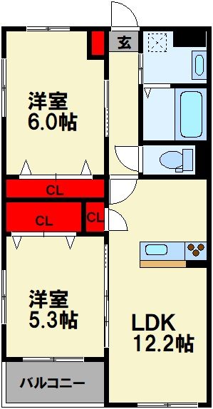 グランドゥール立岩 ２番館 間取り