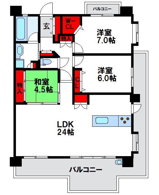 アーバンパレス福間駅前 間取り