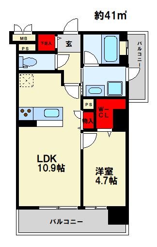 アクタス大橋パークスクエア 間取り　※現状優先