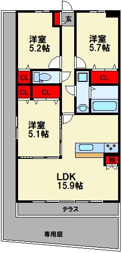 カーサ宮ノ前 Ⅴ 間取り