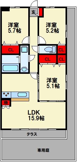 カーサ宮ノ前 Ⅴ 間取り
