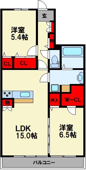 カーサ宮ノ前 Ⅴ 間取り